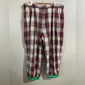 GolfKnicker.com Plaid Golf Pants Mens Sz 36 Zipper Pocket Novelty Classic Tartan
